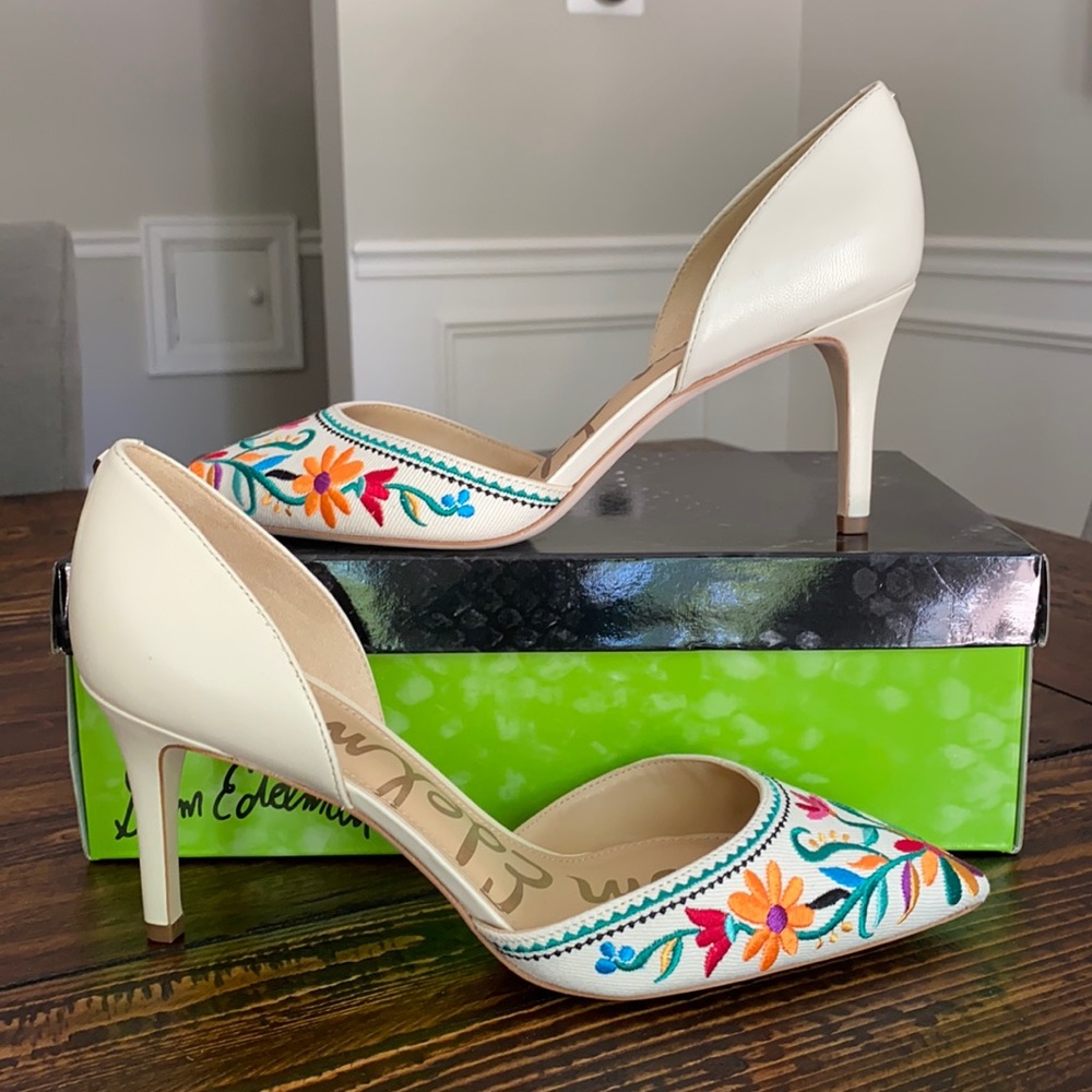 Sam Edelman Telsa Embroidered D’orsey Pumps NWT